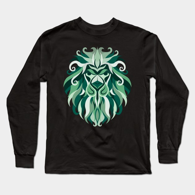 Leo Zodiac Sign - Green Long Sleeve T-Shirt by TeeeeeeTime